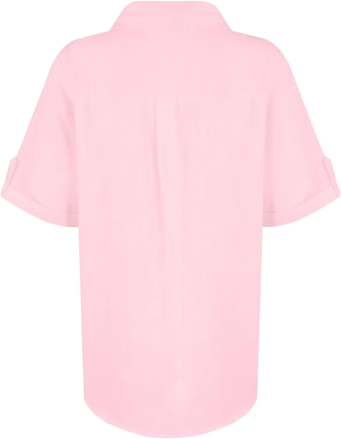 Summer Shirts for Women V Neck Short Sleeve Casual Loose Tees Lapel Button Down Tops 2025 Trending Now