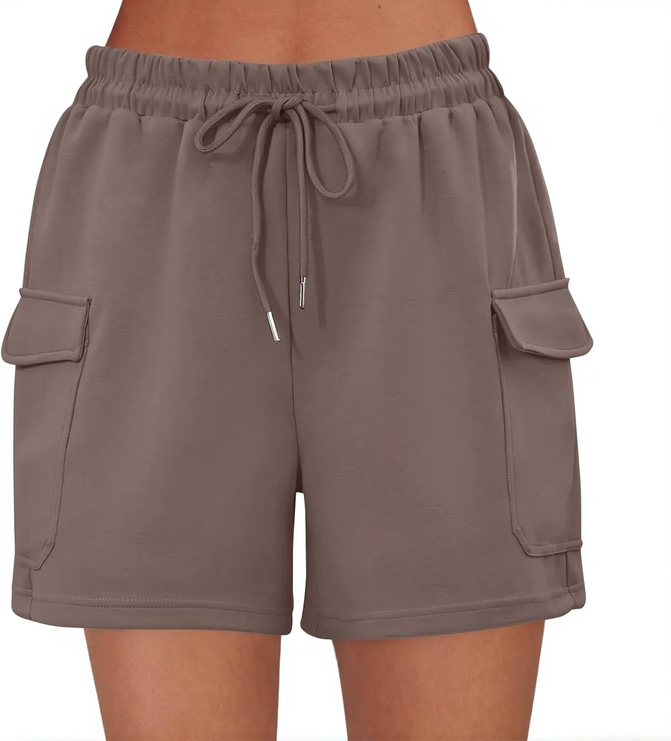 Summer Workout Shorts Women Drawstring High Waist Cotton Sweat Shorts Baggy Running Athletic Short Pants with Pockets