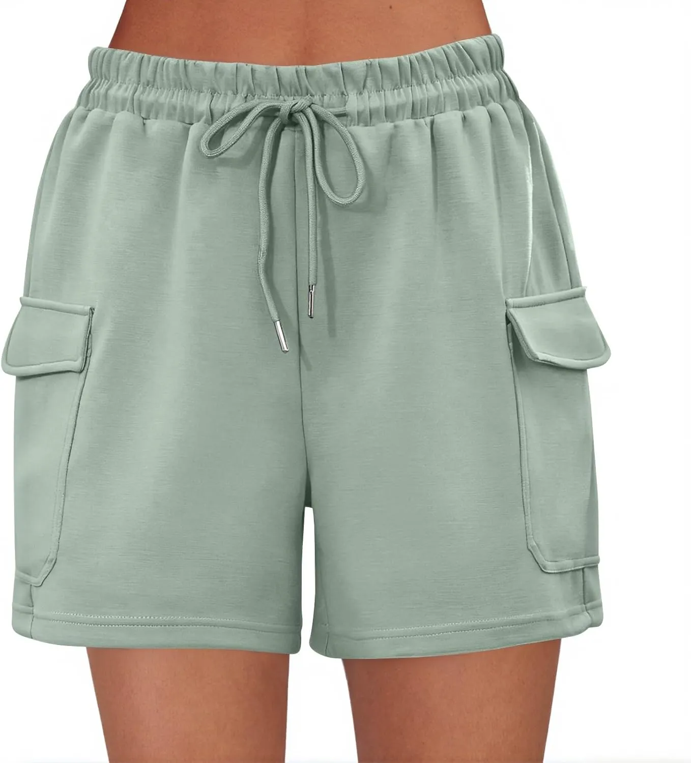 Summer Workout Shorts Women Drawstring High Waist Cotton Sweat Shorts Baggy Running Athletic Short Pants with Pockets