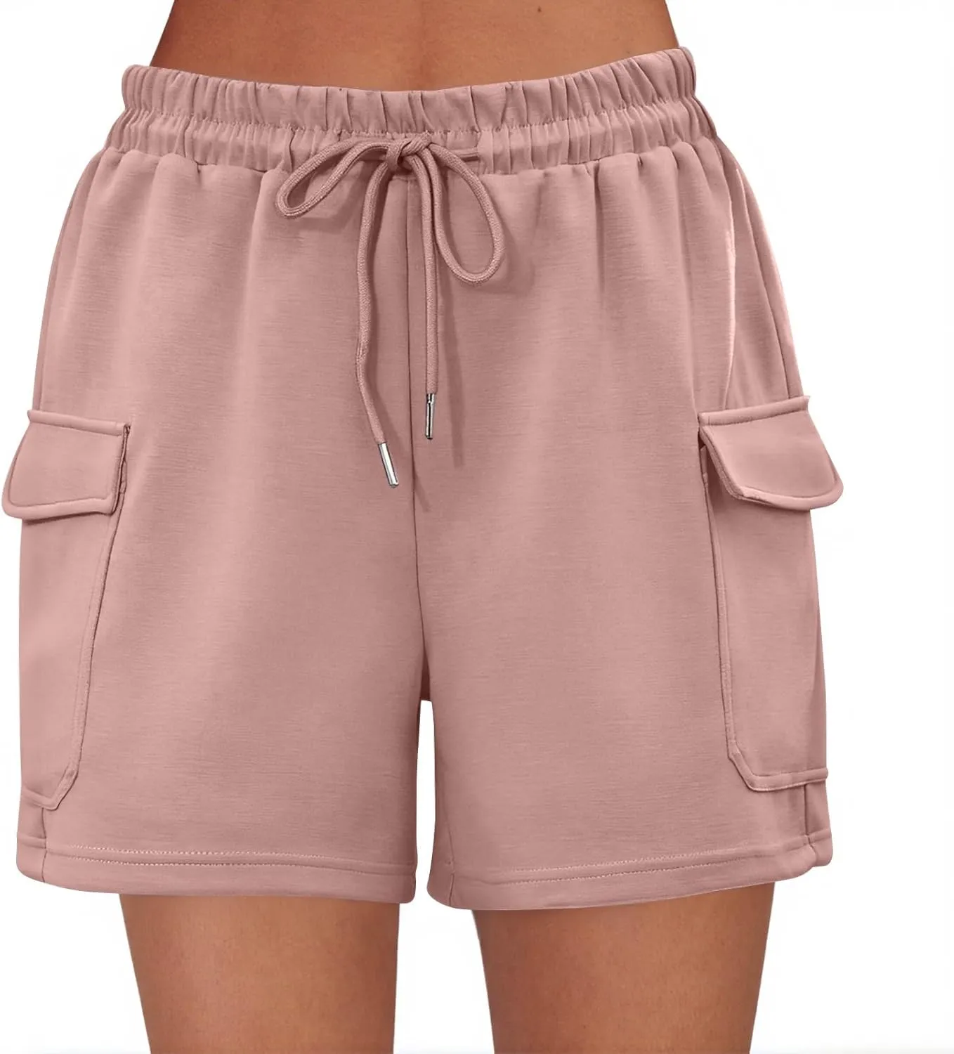 Summer Workout Shorts Women Drawstring High Waist Cotton Sweat Shorts Baggy Running Athletic Short Pants with Pockets