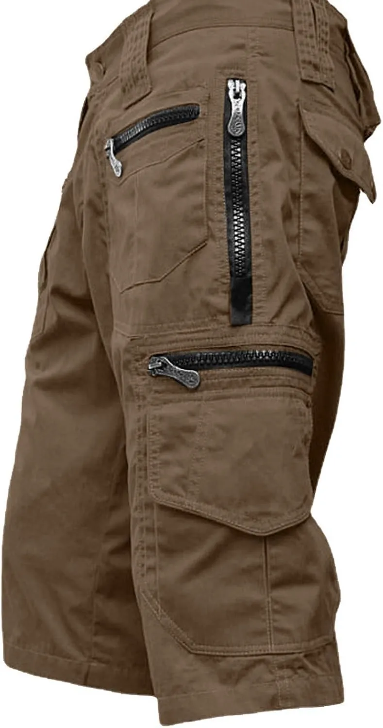 Tactical Capri Pant for Men Casual Solid Lightweight with Multi Pockets Military Combat Outdoor Hiking Cargo Shorts