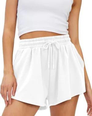 Trendy Queen Womens Sweat Shorts Casual Summer Comfy Lounge Athletic Clothes Elastic Cotton Running