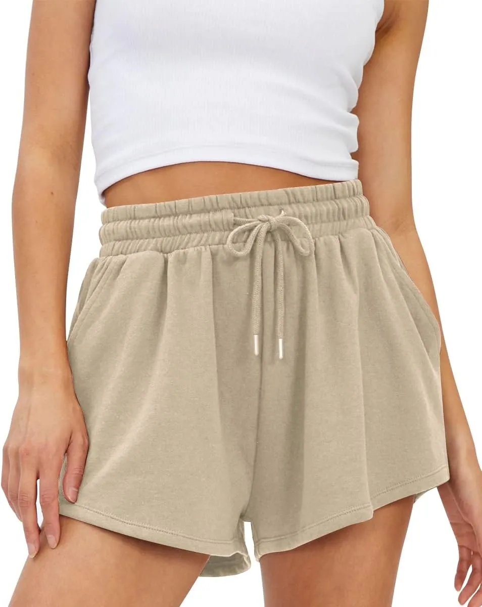 Trendy Queen Womens Sweat Shorts Casual Summer Comfy Lounge Athletic Clothes Elastic Cotton Running