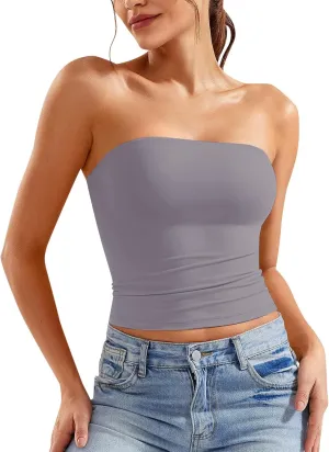 Tube Top for Women Strapless Sleeveless Crop Tops Going Out Party Y2K Bandeau Shirts 2025 Summer Clothes