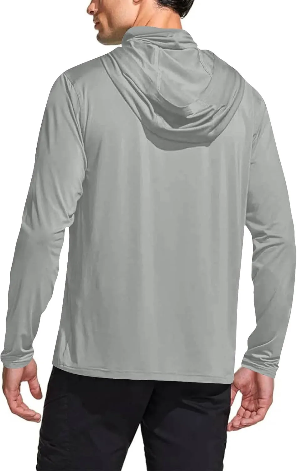 UPF 50  Shirts for Men Long Sleeve UV Sun Protection Rash Guard Fishing Shirts Lightweight Sun Hoodies with Face Mask