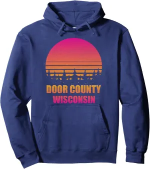 Vintage Door County Wisconsin WI Retro 80s 90s Graphic Pullover Hoodie