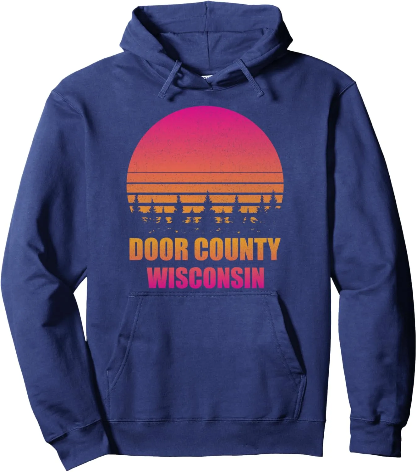 Vintage Door County Wisconsin WI Retro 80s 90s Graphic Pullover Hoodie