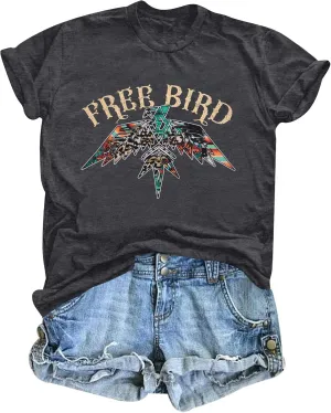 Vintage Rock Band T-Shirts Women: Retro Eagle Graphic Shirts Rock Concert Tee Music Lover Casual Short Sleeve Tops