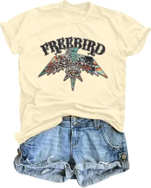 Vintage Rock Band T-Shirts Women: Retro Eagle Graphic Shirts Rock Concert Tee Music Lover Casual Short Sleeve Tops