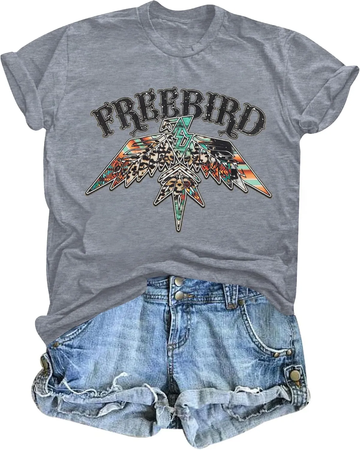 Vintage Rock Band T-Shirts Women: Retro Eagle Graphic Shirts Rock Concert Tee Music Lover Casual Short Sleeve Tops