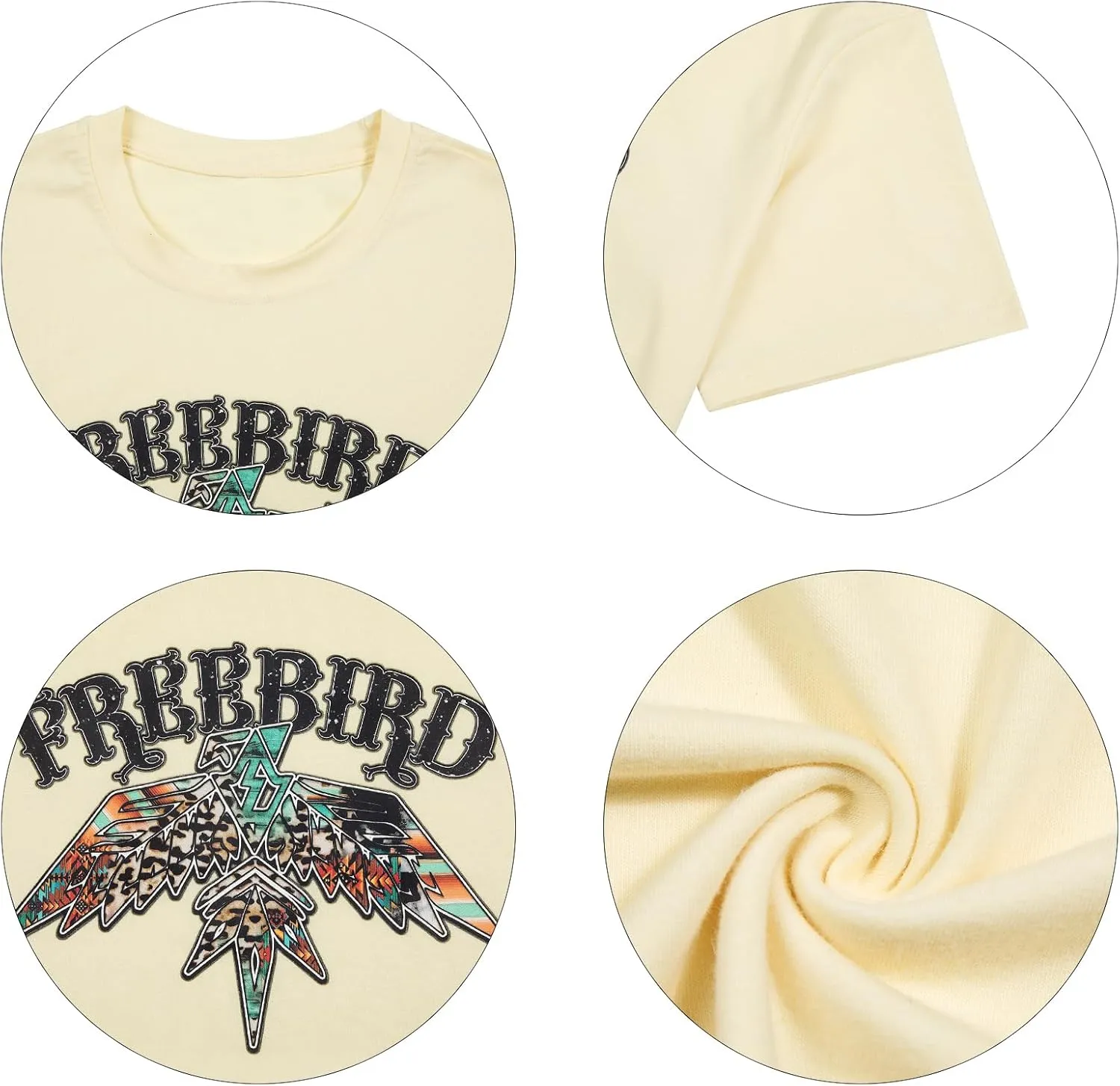 Vintage Rock Band T-Shirts Women: Retro Eagle Graphic Shirts Rock Concert Tee Music Lover Casual Short Sleeve Tops