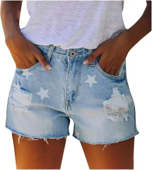 White Denim Shorts for Women High Waisted Casual Solid Stretchable Mom Jeans Shorts with Pockets Raw Hem Hot Shorts Womens Shorts for Summer Dressy