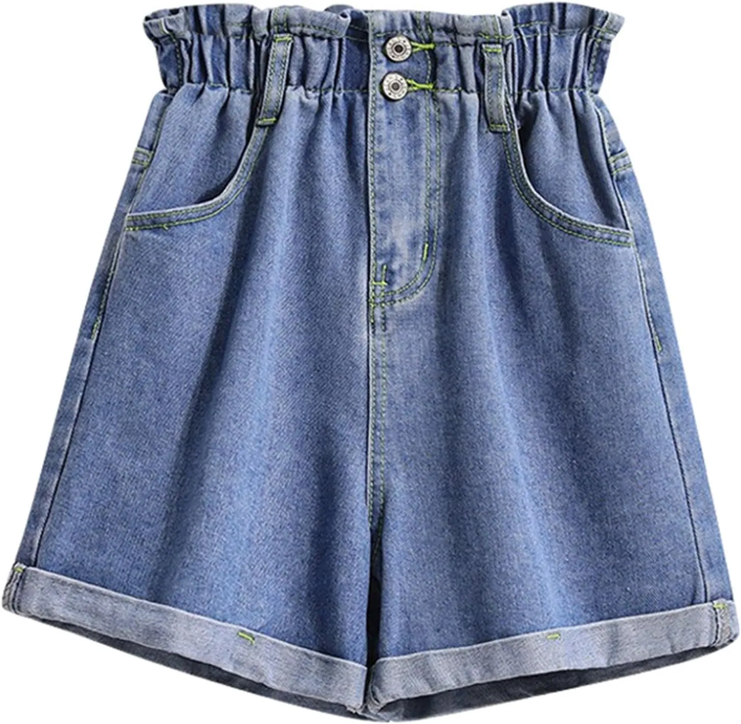 Wide Leg Denim Shorts for Women Stretchy High Waisted Loose Casual Bermuda Jeans Shorts Straigh Realxed Slim Fit Summer Jorts