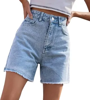 Wide Leg Denim Shorts for Women Stretchy High Waisted Summer Loose Casual Jeans Shorts Lightweihgt Plus Size Baggy Jorts