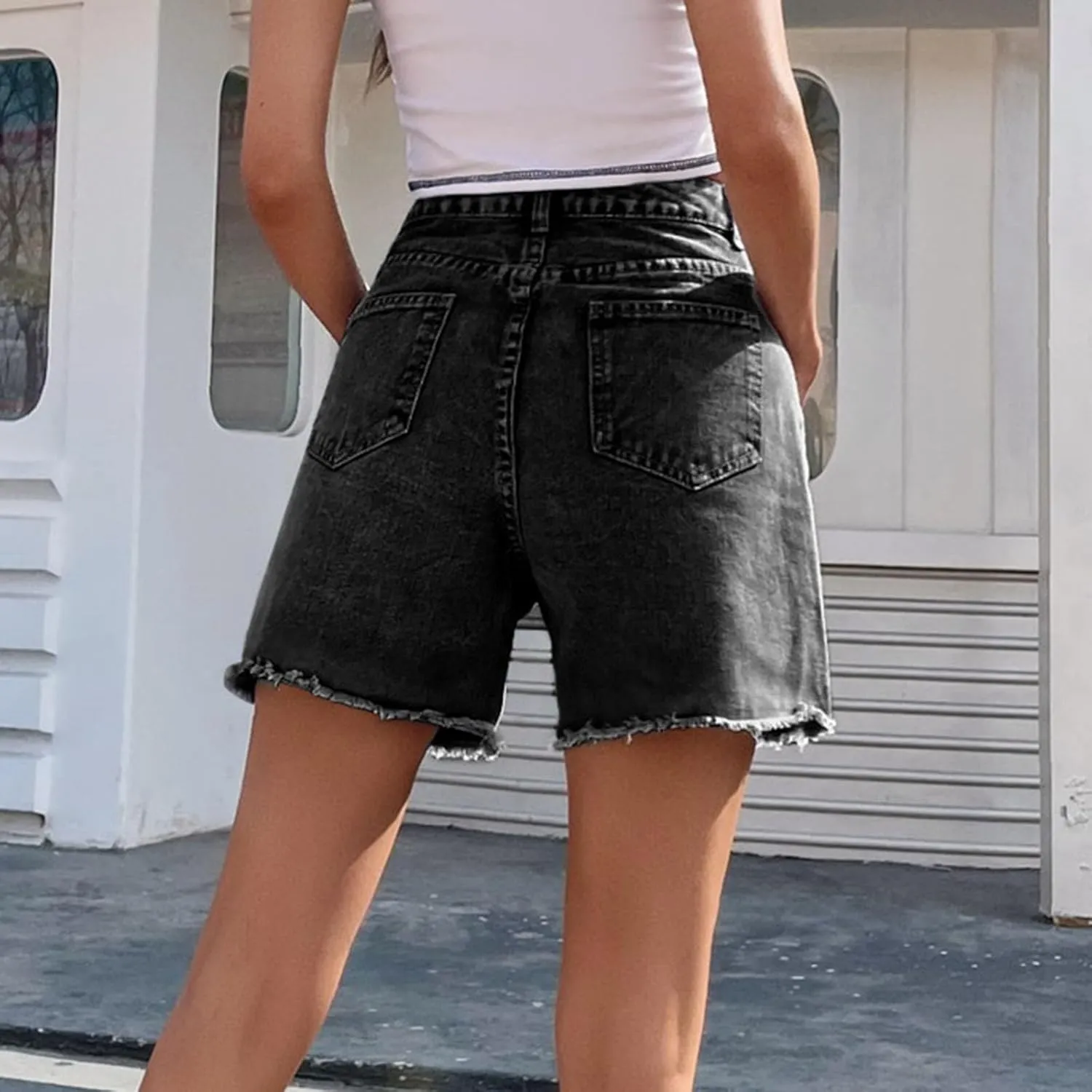 Wide Leg Denim Shorts for Women Stretchy High Waisted Summer Loose Casual Jeans Shorts Lightweihgt Plus Size Baggy Jorts