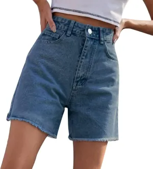Wide Leg Denim Shorts for Women Stretchy High Waisted Summer Loose Casual Jeans Shorts Lightweihgt Plus Size Baggy Jorts