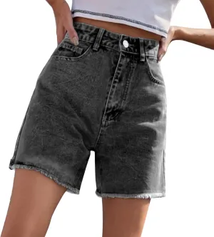 Wide Leg Denim Shorts for Women Stretchy High Waisted Summer Loose Casual Jeans Shorts Lightweihgt Plus Size Baggy Jorts