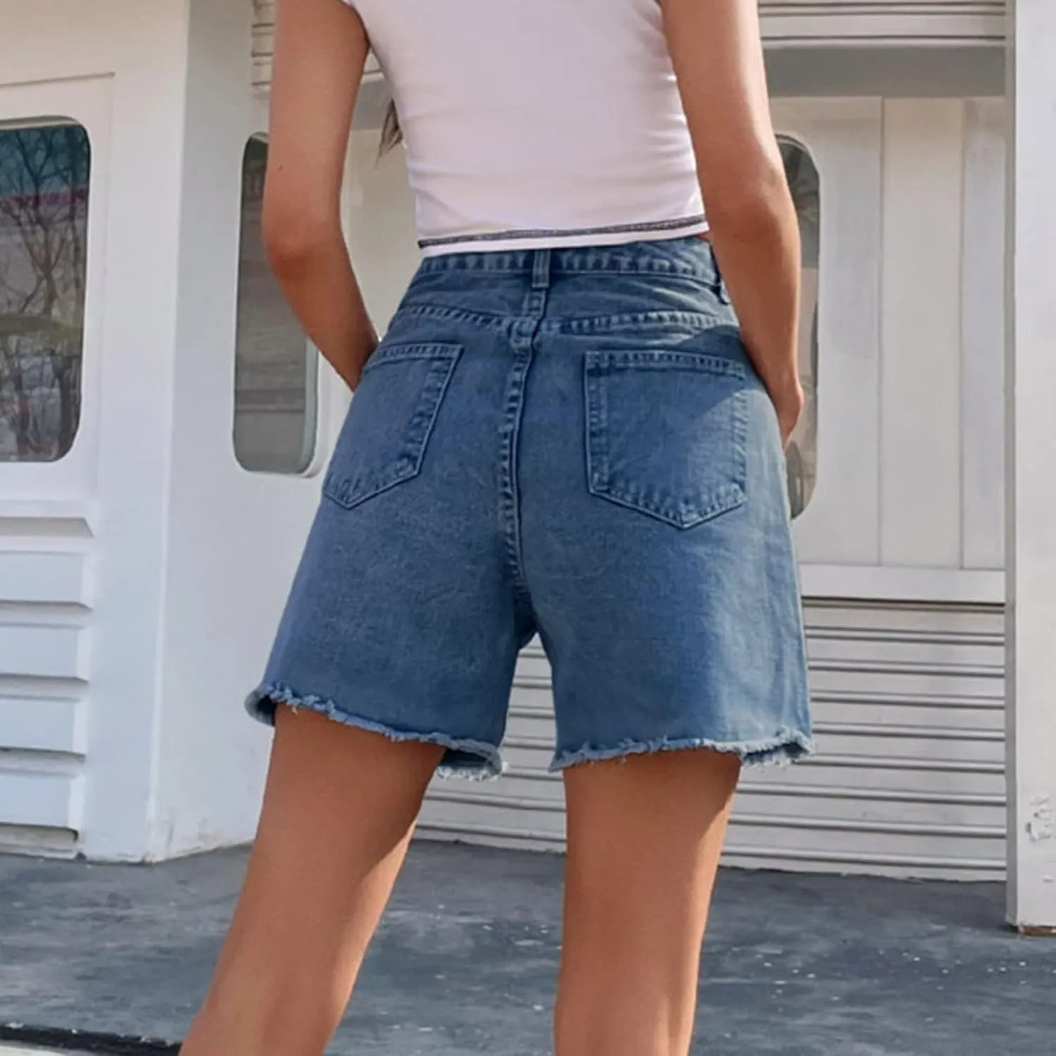 Wide Leg Denim Shorts for Women Stretchy High Waisted Summer Loose Casual Jeans Shorts Lightweihgt Plus Size Baggy Jorts