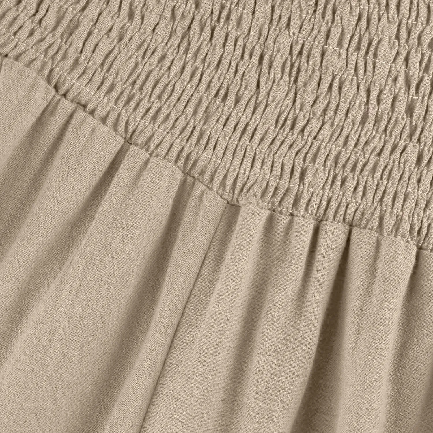 Wide Leg Linen Pants Womens Smocked High Waisted Ruffle Hem Palazzo Pants 2025 Summer Boho Beach Travel Vacation Pant