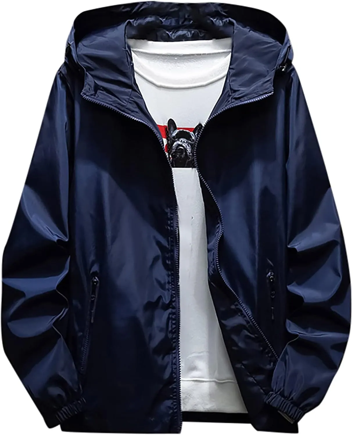 Windbreaker Jackets For Men Stylish Lightweight Long Sleeve Spring Fall Casual Zipper Waterproof Coats Mountain,M-7XL