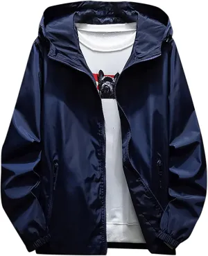 Windbreaker Jackets For Men Stylish Lightweight Long Sleeve Spring Fall Casual Zipper Waterproof Coats Mountain,M-7XL