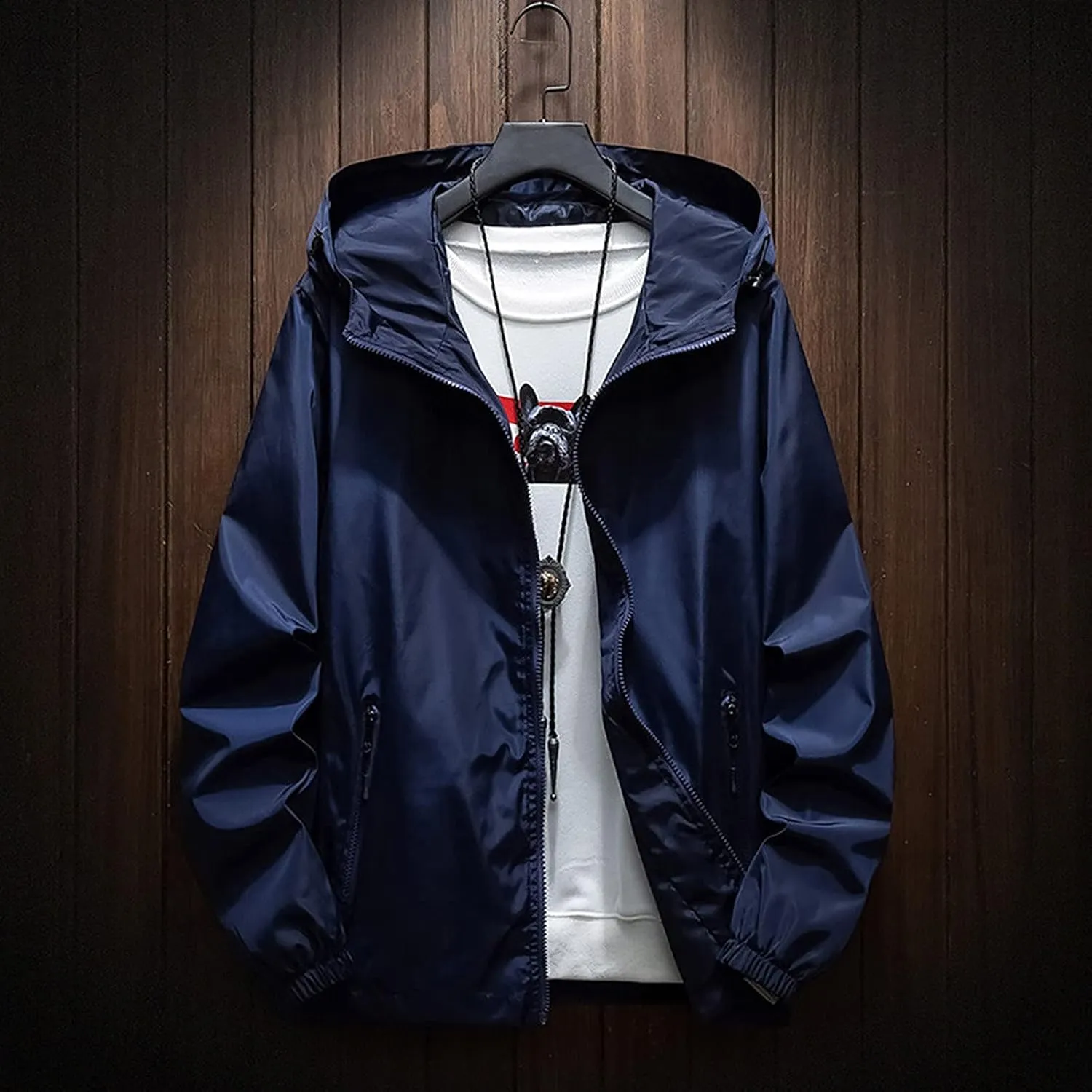 Windbreaker Jackets For Men Stylish Lightweight Long Sleeve Spring Fall Casual Zipper Waterproof Coats Mountain,M-7XL