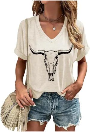 Women Rock Band T-Shirts Vintage Rock and Roll Country Music Shirt Funny Concert Outfit V-Neck Vacation Tops