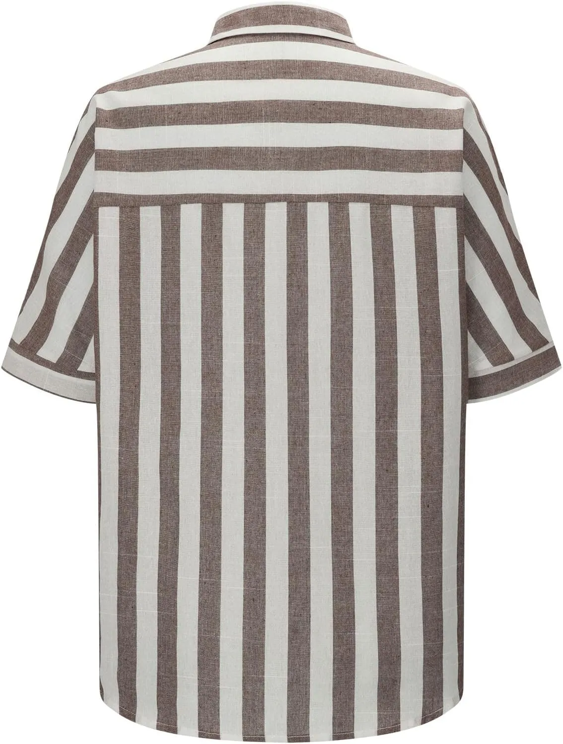 Women Striped Button Down Shirts Cotton Linen Blouse Tops Short Sleeve Collar Guaze Shirt Trendy Vacation Work Clothes
