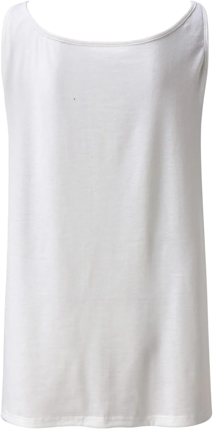 Women Summer Sleeveless Casual Loose Print Zipper V Neck Tank Top 3XL