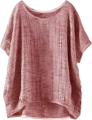 Women's Button Up Shirt V-Neck Short Sleeve Linen Summer Casual Trendy Dressy Blouses Top Loose Tee Shirt