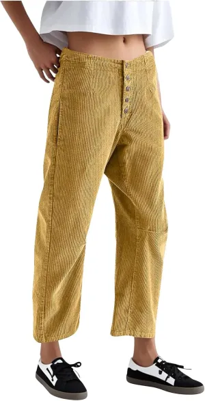 Womens Cargo Pants Button Travel Gym Y2K Straight Leg High Waisted Hiking Pants Baggy Trendy Multiple Pocket Trousers