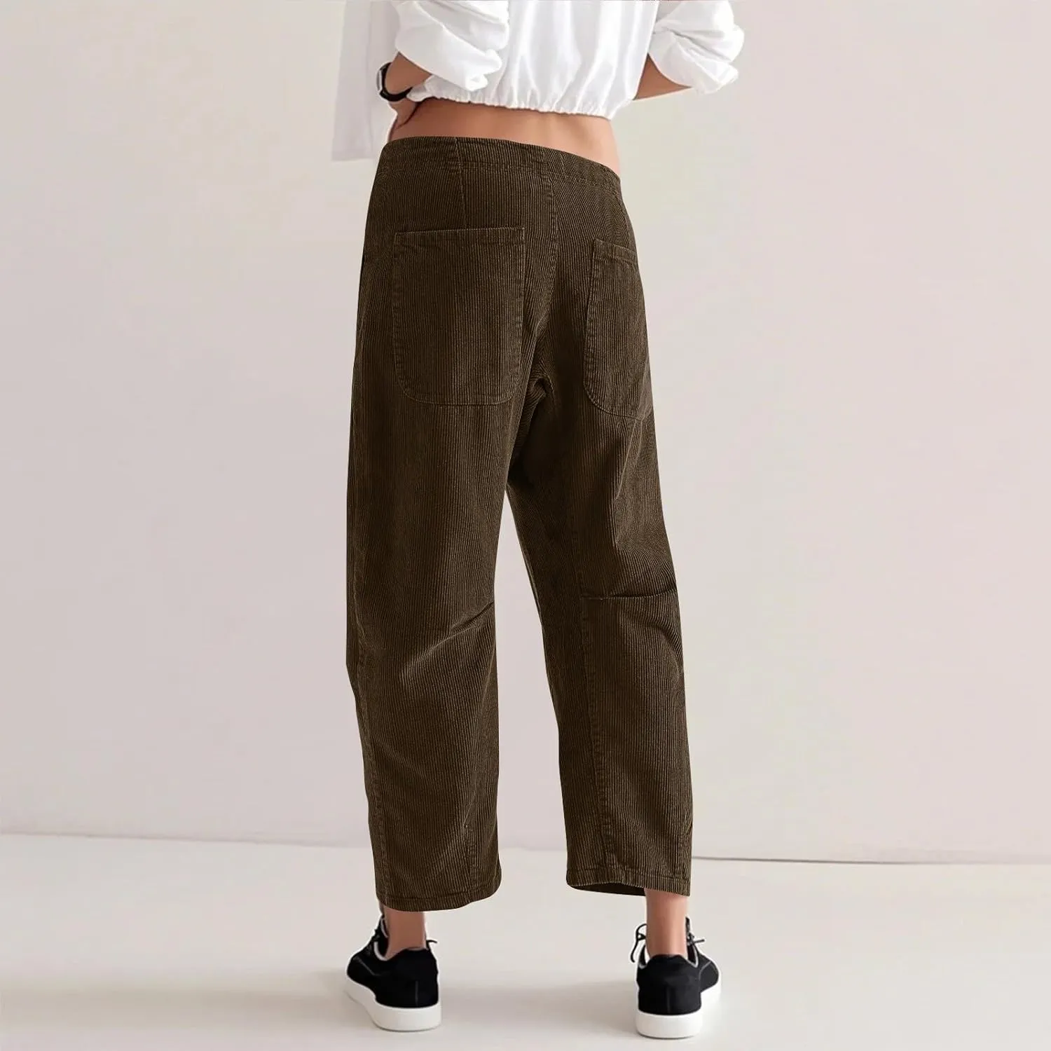 Womens Cargo Pants Button Travel Gym Y2K Straight Leg High Waisted Hiking Pants Baggy Trendy Multiple Pocket Trousers