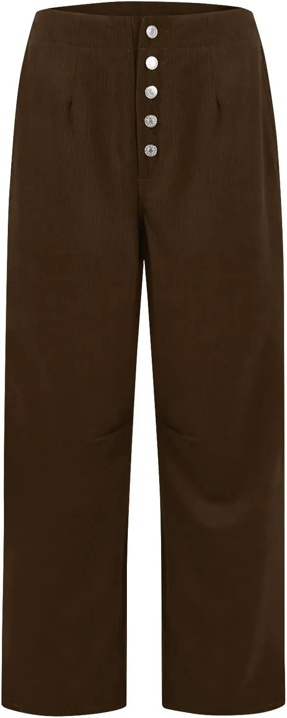 Womens Cargo Pants Button Travel Gym Y2K Straight Leg High Waisted Hiking Pants Baggy Trendy Multiple Pocket Trousers