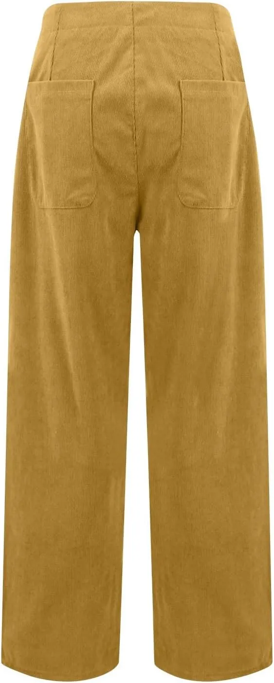 Womens Cargo Pants Button Travel Gym Y2K Straight Leg High Waisted Hiking Pants Baggy Trendy Multiple Pocket Trousers
