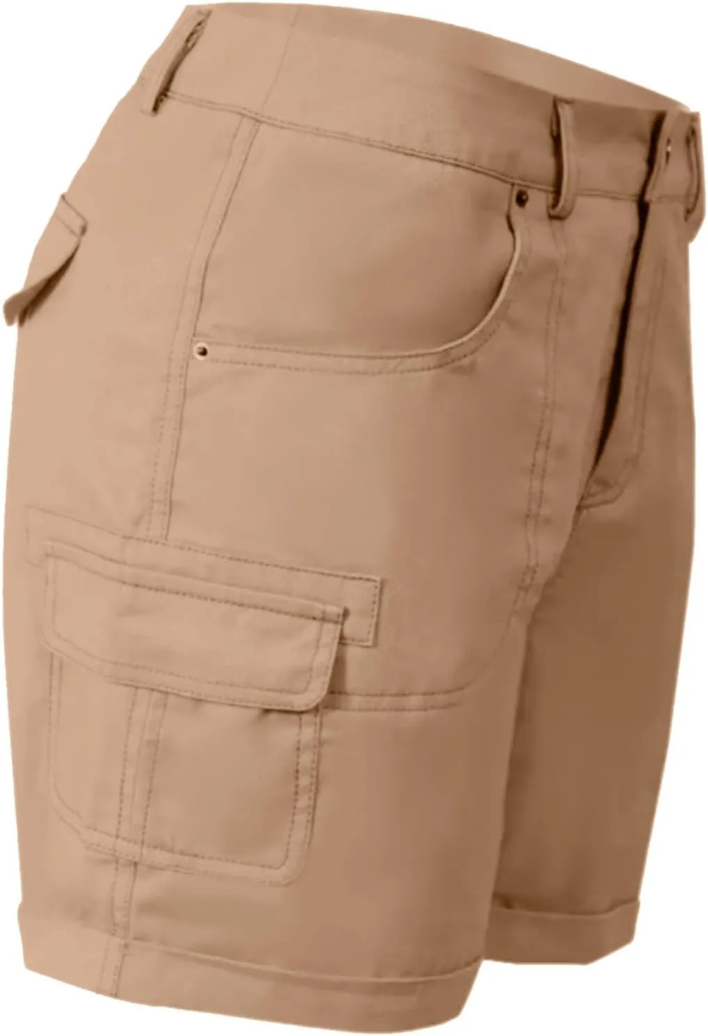 Womens Cargo Shorts Casual 2025 Summer Elastic Solid Shorts Y2K Shorts Slim Fit High Waisted Trendy Streetwear with Pockets