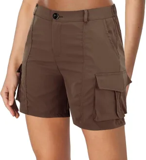 Womens Cargo Shorts Trendy Summer 2025 Casual High Waisted Work Shorts Retro Loose Outdoor Hiking Shorts with Pockets