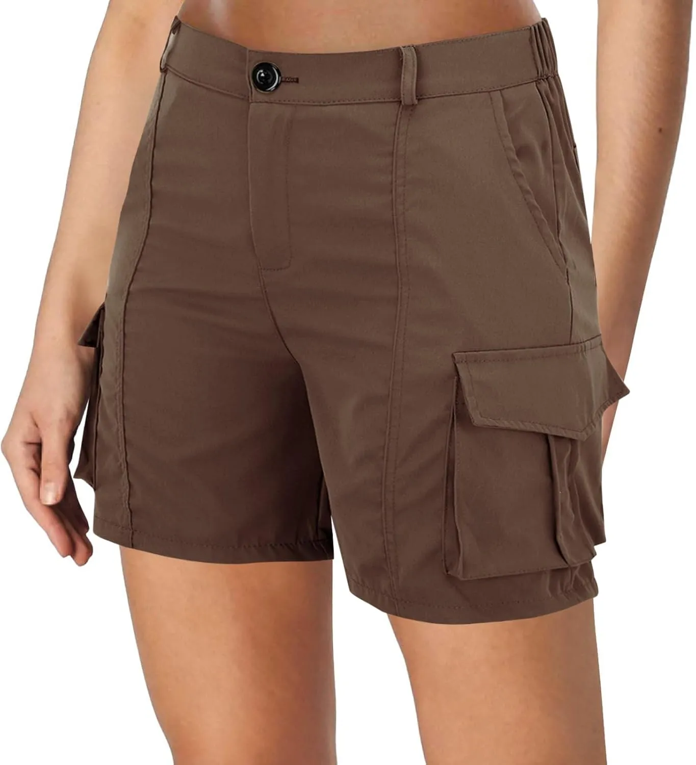 Womens Cargo Shorts Trendy Summer 2025 Casual High Waisted Work Shorts Retro Loose Outdoor Hiking Shorts with Pockets