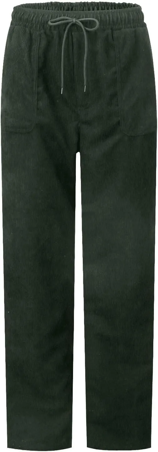 Womens Corduroy Pants Soft Comfy High Waisted Drawstring Joggers Casual Straight Leg Hiking Pants Trousers with Pocket