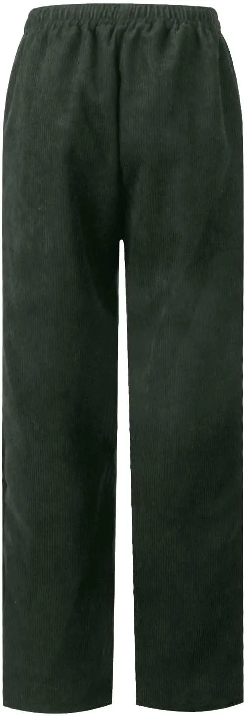 Womens Corduroy Pants Soft Comfy High Waisted Drawstring Joggers Casual Straight Leg Hiking Pants Trousers with Pocket