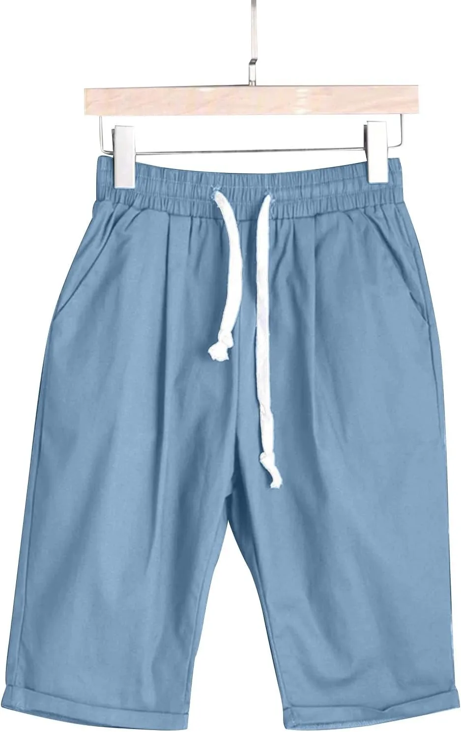 Womens Cotton Sweat Shorts Casual 2024 Summer Loose Athletic Short Drawstring Waist Lounge Running Shorts with Pockets