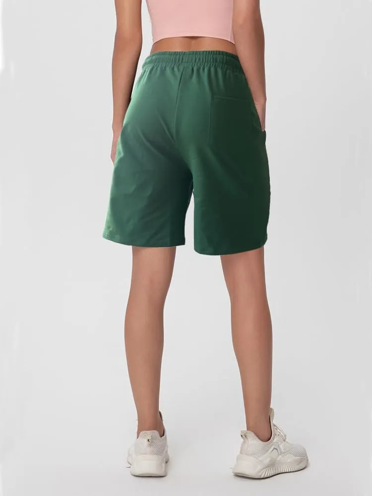 Womens Cotton Sweat Shorts Casual Summer Loose Athletic Short Drawstring Waist Lounge Running Shorts with 3 Pockets