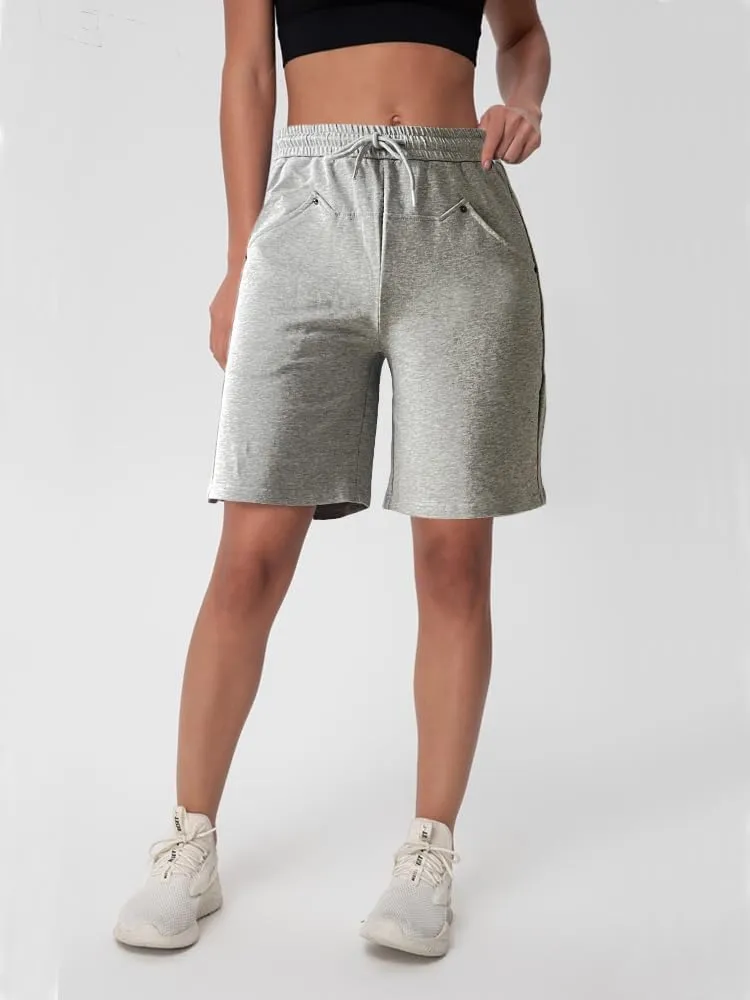 Womens Cotton Sweat Shorts Casual Summer Loose Athletic Short Drawstring Waist Lounge Running Shorts with 3 Pockets