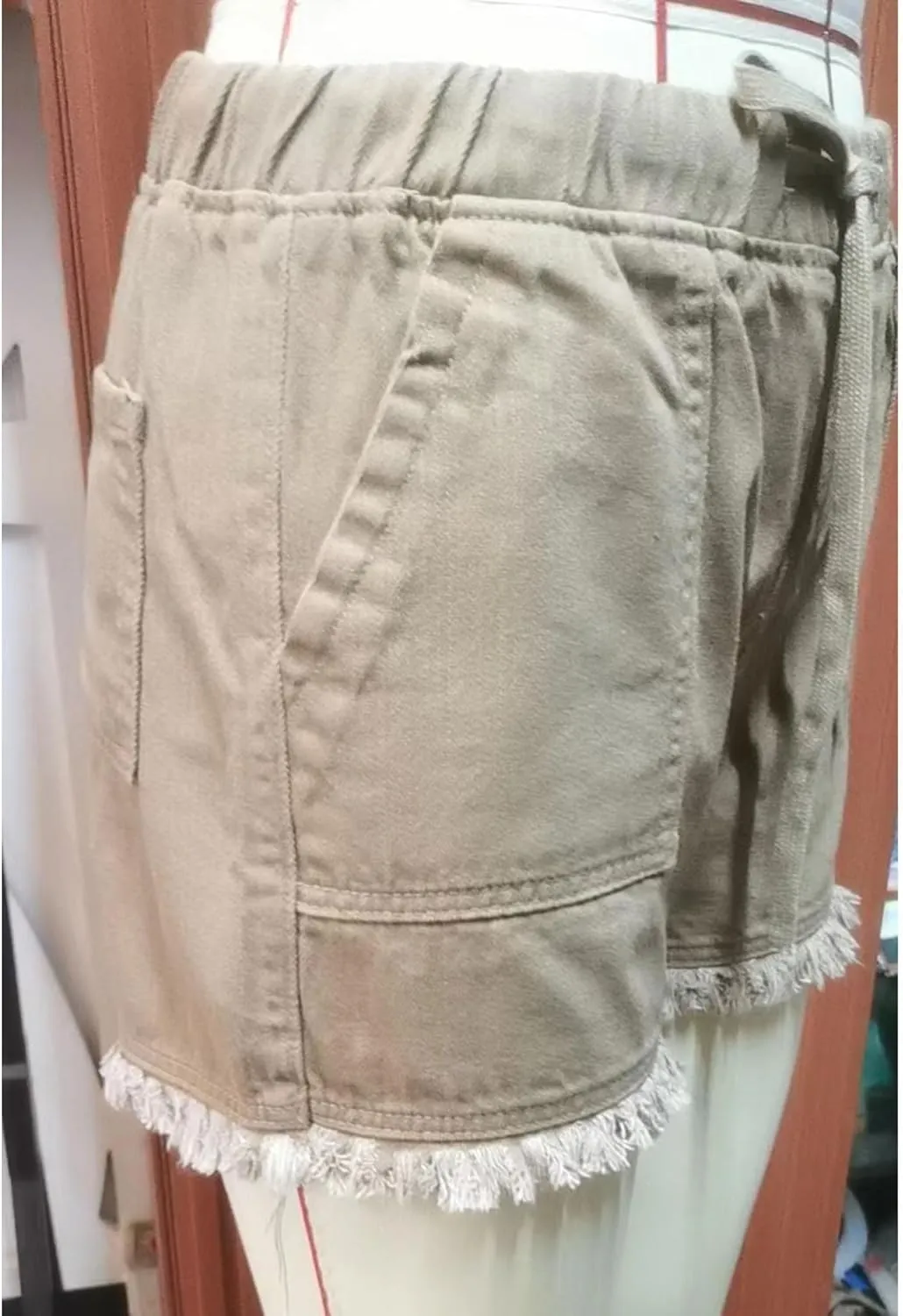 Women's Denim Shorts Drawstring Casual high Waisted Skinny