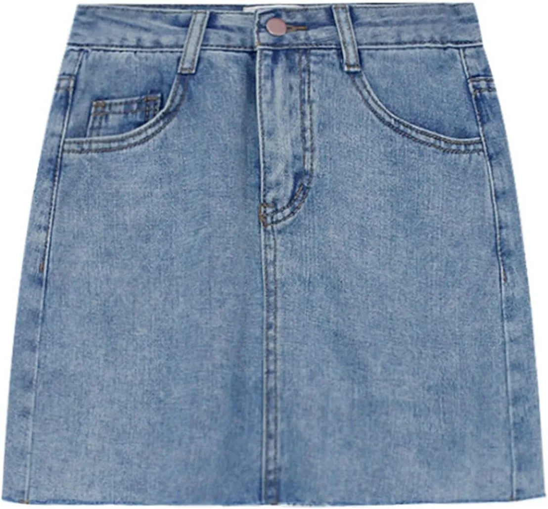 Women's Denim Shorts High Waisted Irregular Design A Line Skorts Shorts Wide Leg Slim Fit Baggy Jeans Shorts with Pockets