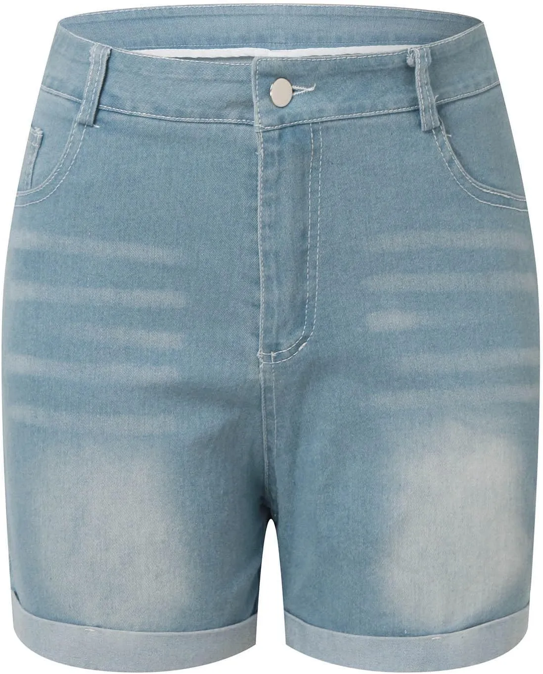 Women's Denim Shorts High Waisted Stretchy Casual Summer Cutoff Jean Shorts 2024 Trendy Folded Hem Hot Shorts