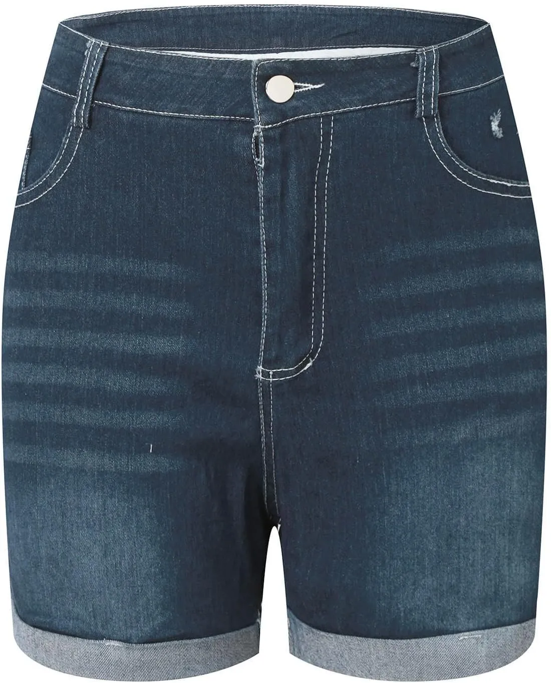 Women's Denim Shorts High Waisted Stretchy Casual Summer Cutoff Jean Shorts 2024 Trendy Folded Hem Hot Shorts