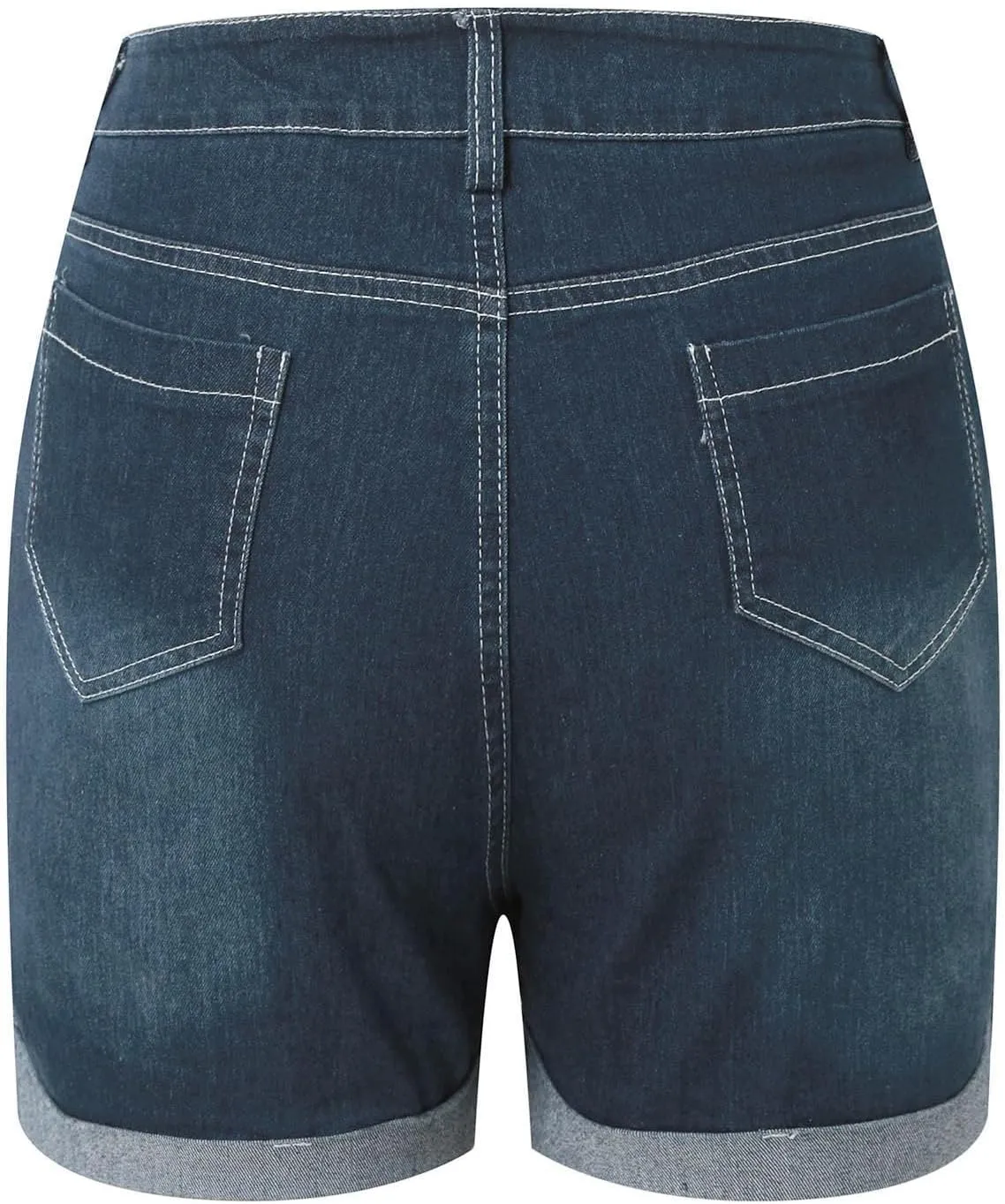 Women's Denim Shorts High Waisted Stretchy Casual Summer Cutoff Jean Shorts 2024 Trendy Folded Hem Hot Shorts