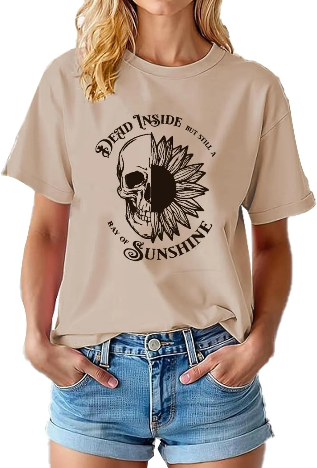 Womens Halloween Shirts Vintage Graphic Tees Funny Ghost Printed Cute Tops Casual Loose Fit Shirts Skull Teen Girl Clothes