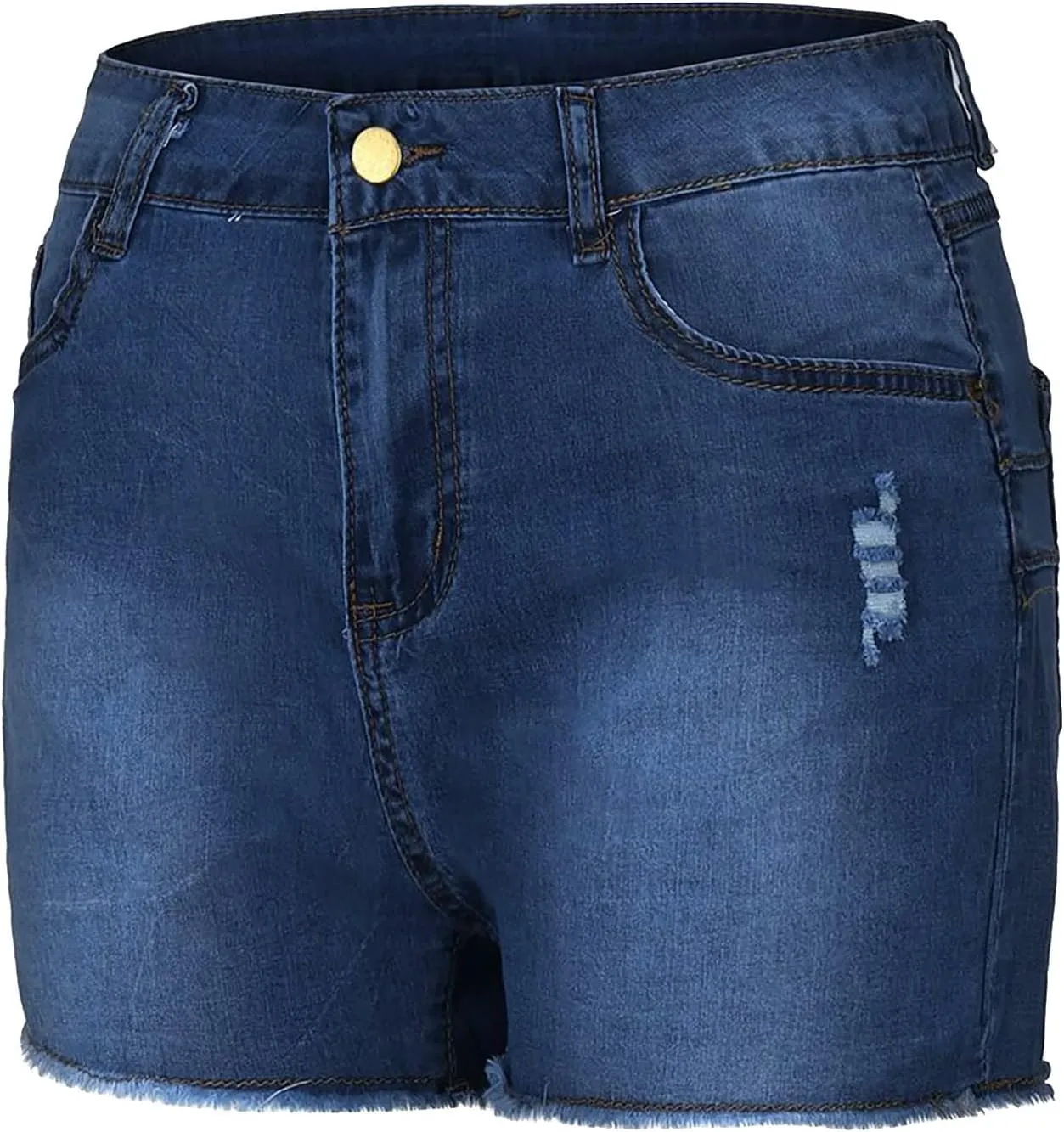 Women's High Waist Denim Shorts High Waisted Distressed Denim Shorts Plus Size Beach Casual Summer Denim Shorts