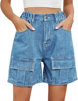 Womens Jean Shorts High Waisted Stretchy Ripped Denim Shorts 2024 Summer High Waist Distressed Denim Shorts Plus Size